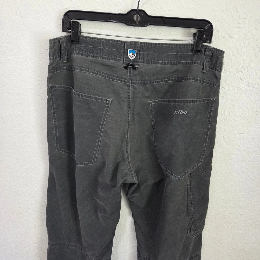 KUHL Mens Pants 34x30 Cotton Nylon Charcoal Grey Hiking Utility Workwear Pants
